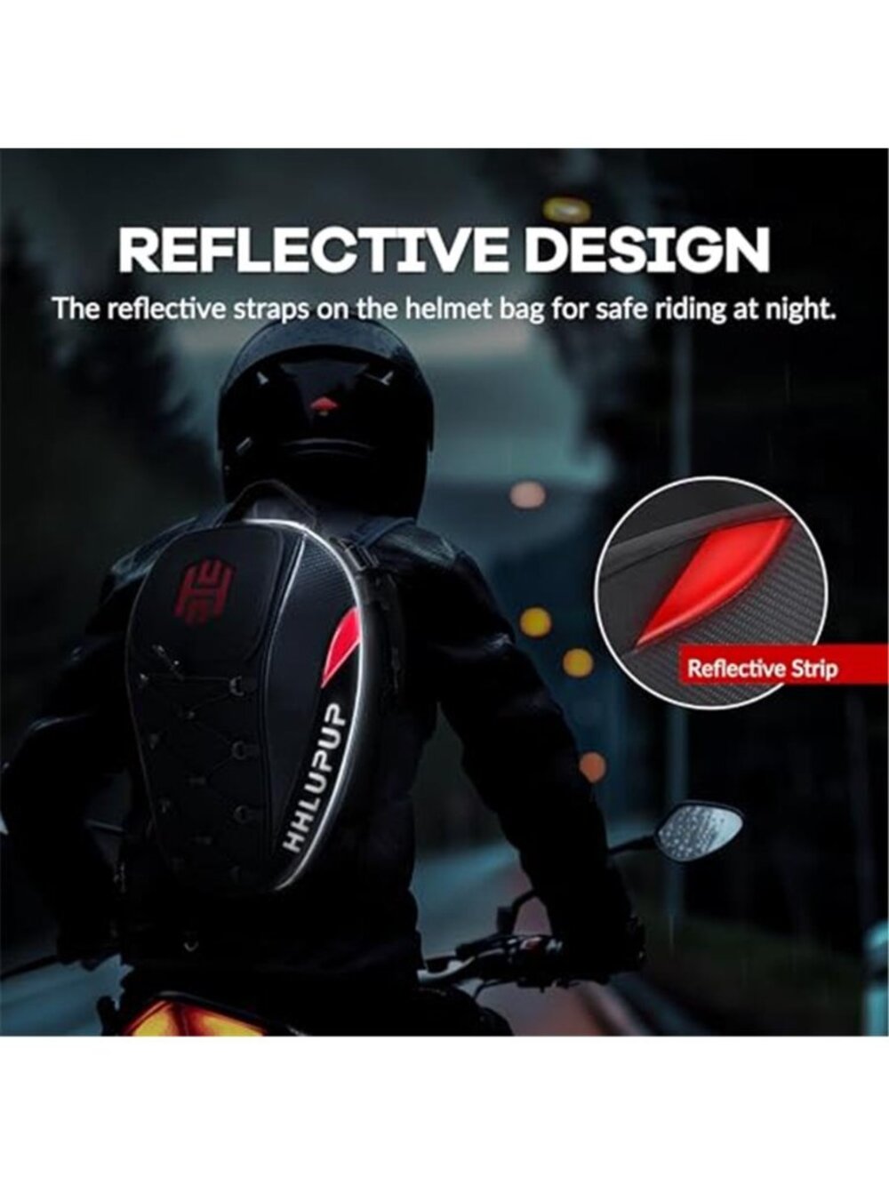 New 38L Motorcycle Tail Bag Seat Helmet Large Capacity Motorcycle Backpack - Picture 6 of 6
